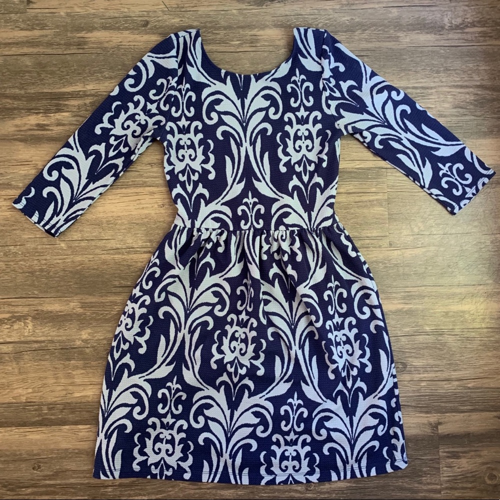 Francesca’s Boutique Blue Baroque Dress